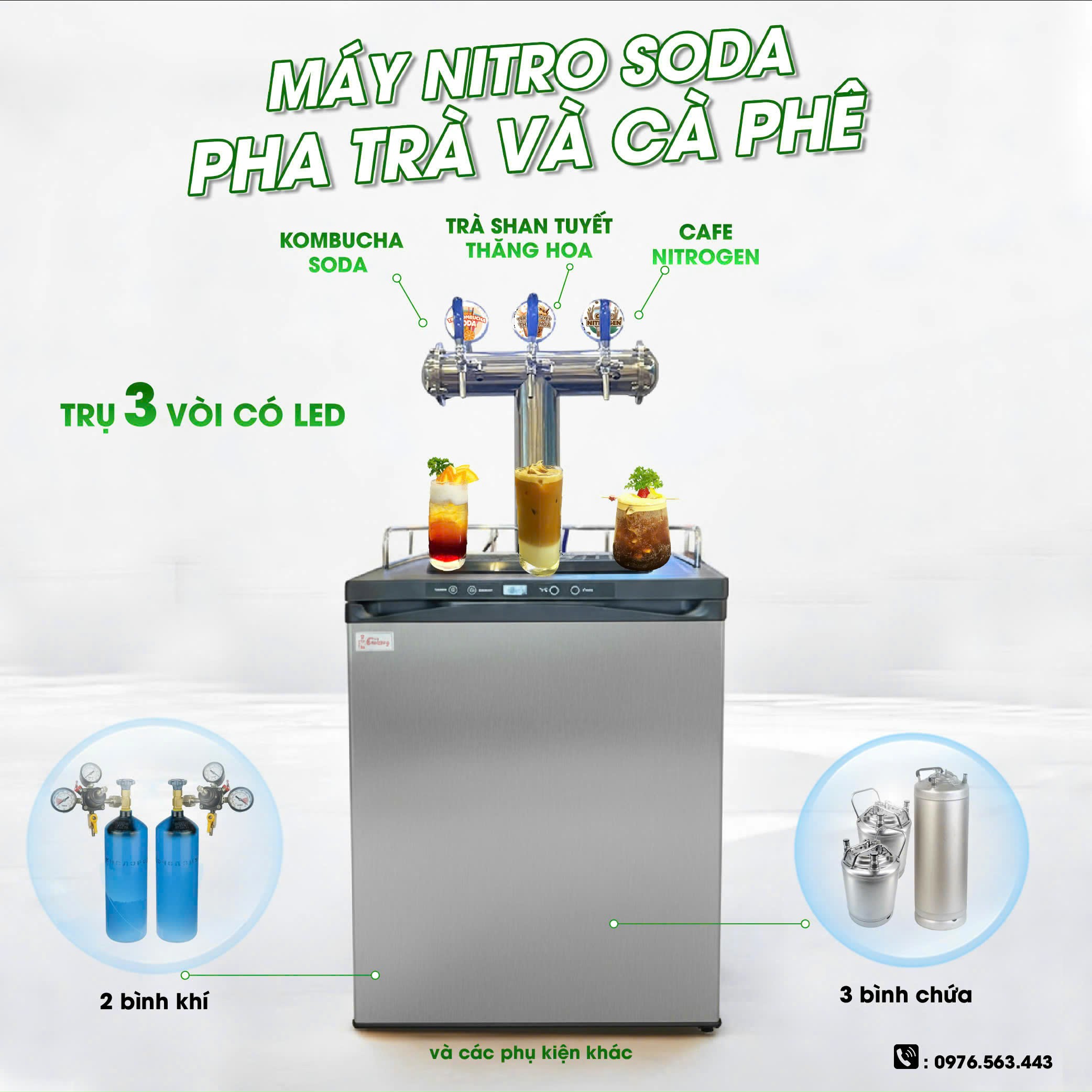 Máy Nitro Soda 3 Vòi